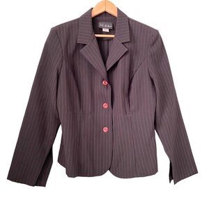 Vintage S.L. Fashions Made in USA Stripped Blazer in Size 16